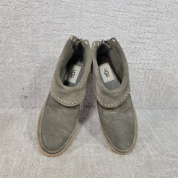 Ugg Varney Women's Size US 6 Gray Moccasin Suede Ankle Boho Bootie Shoes 1104653 - Picture 7 of 10